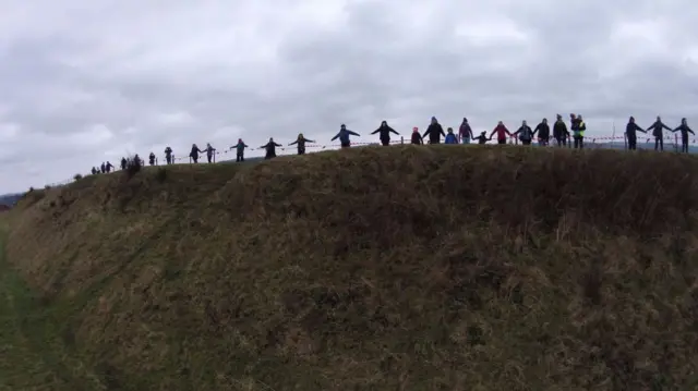 People on hill fort