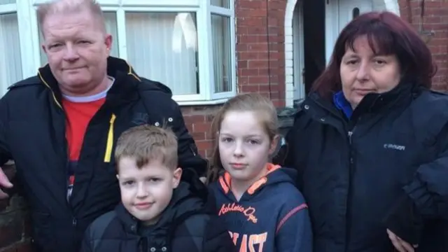 Darren Whalley and Jackie Wragg with children