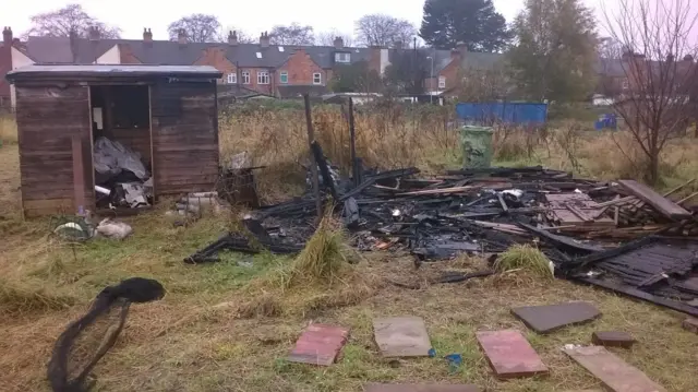 Arson at end of last year at allotments