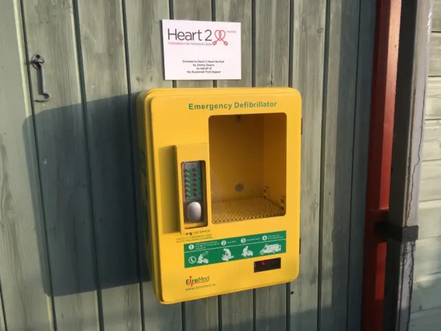 The broken defibrillator box