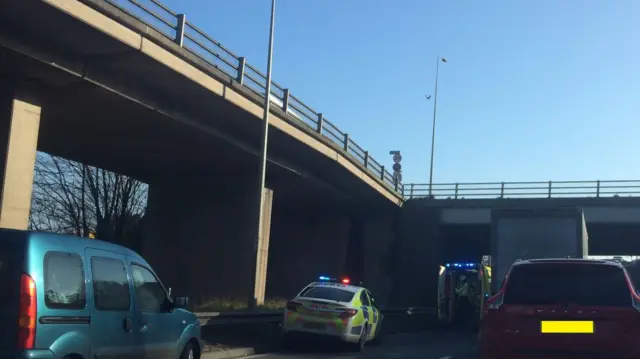 Crash scene on A500