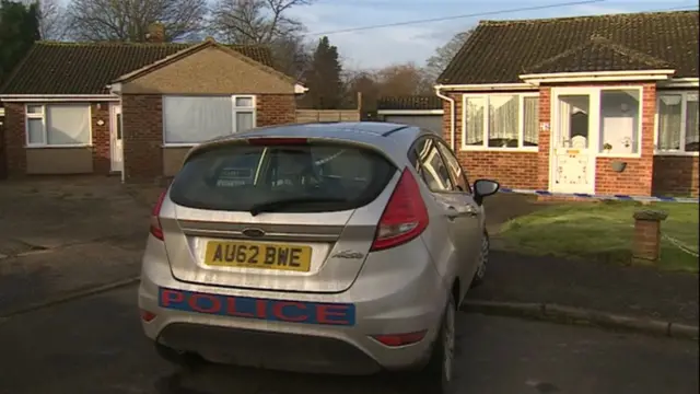 Police vehicle outside the property in Toftwood