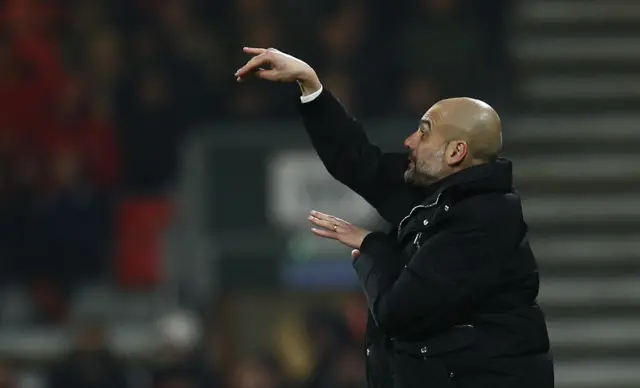 Pep reacts