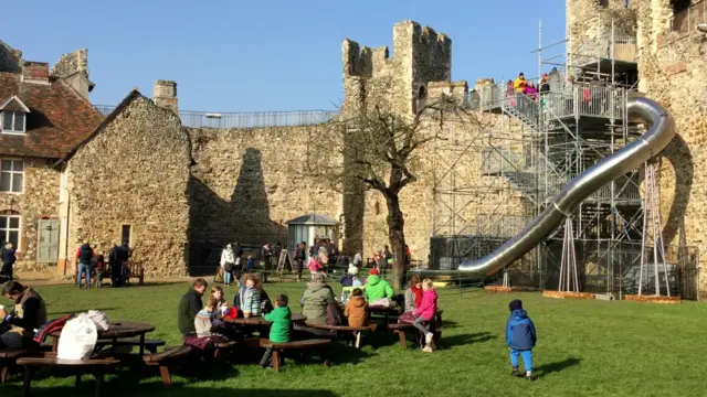 New slide at Framlingham Castle