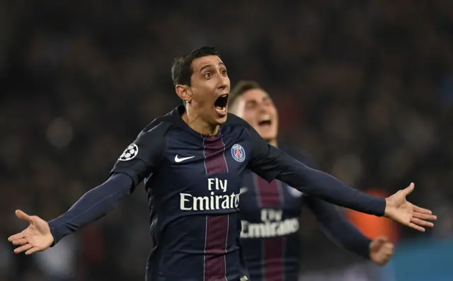 Angel Di Maria celebrates