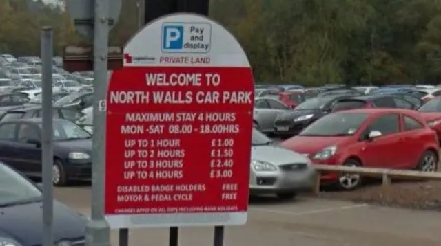 North Walls car park sign