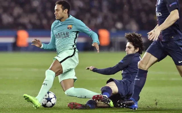 Neymar is tackled