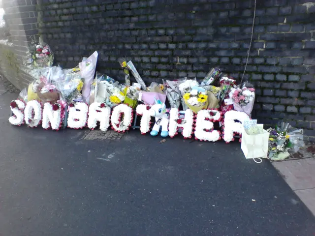 Floral tribute to murder victim