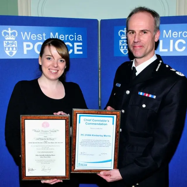 PC Kimberley Morris with Anthony Bangham