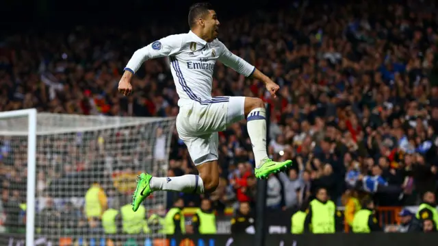 Casemiro of Real Madrid celebrates