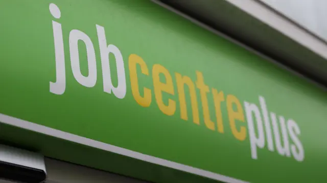 Sign at entrance to job centre