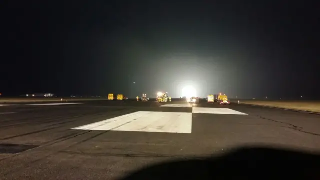 Airport runway resurfacing works