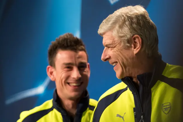 Laurent Koscielny and Arsene Wenger