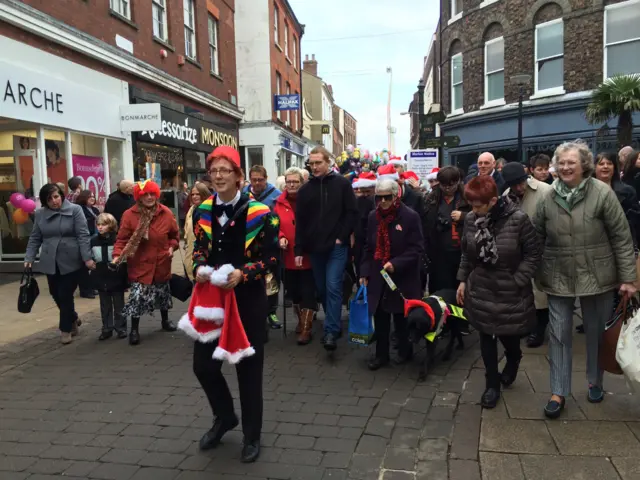 The procession in memory of Juggling Jim