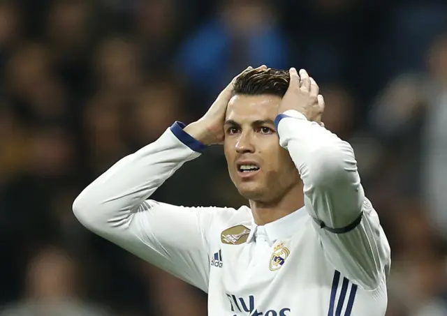 Cristiano Ronaldo reacts