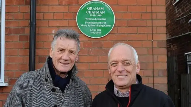 Michael Palin unveiling the plaque to Graham Chapman