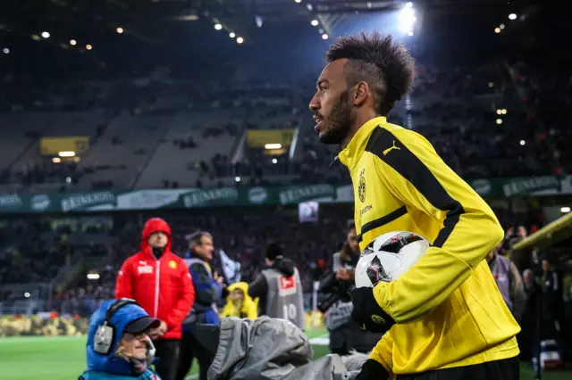 Pierre-Emerick Aubameyang the Gabon international player of Borussia Dortmund