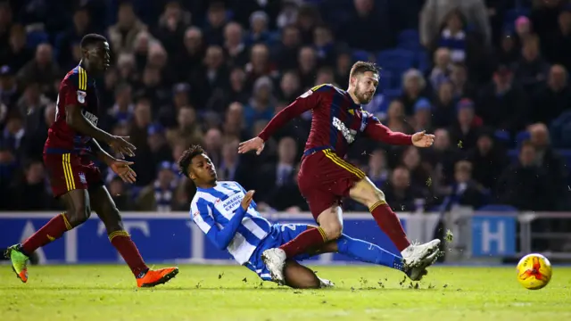 Luke Chambers in action at the match