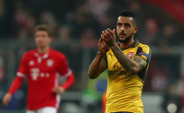 Theo Walcott applauds fans