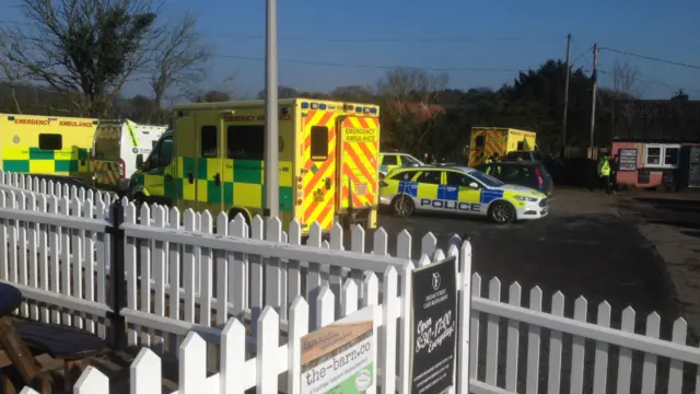 Emergency services at scene of crash