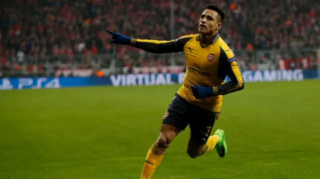 Alexis Sanchez celebrates