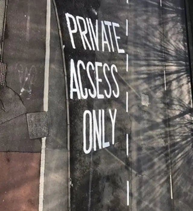 Sign reads acsess rather than access