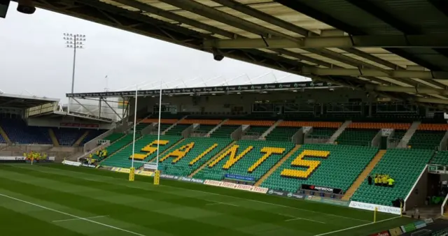 Franklin's Gardens stadium in Northampton. Home of Northampton Saints rugby team.