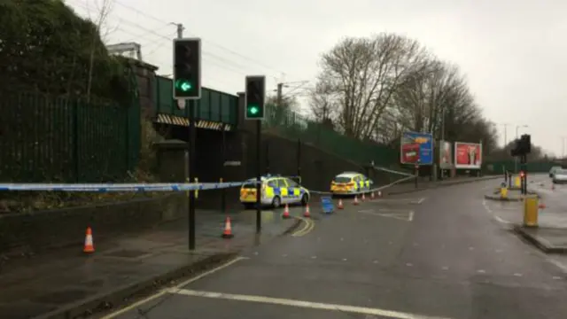 Police cordon at Ancaster Road in Ipswich