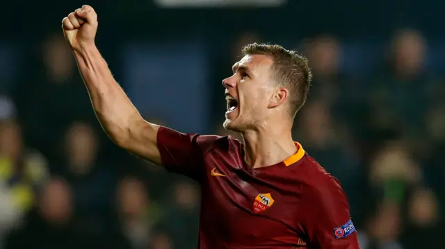 Edin Dzeko celebrates