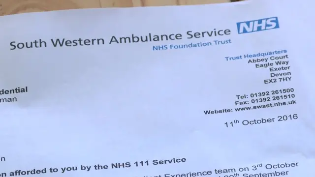 Ambulance trust letter