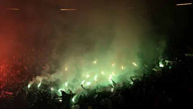 Flares at Old Trafford