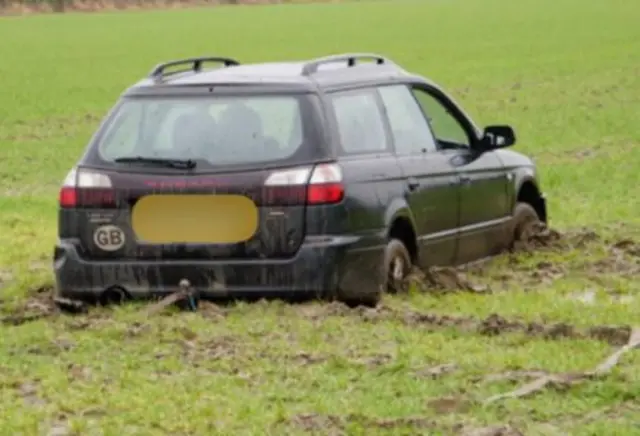 Car in field