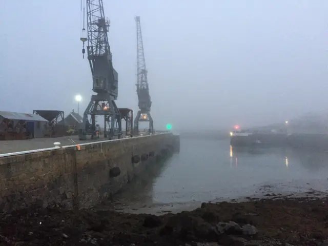 St Sampson's Harbour in the mist