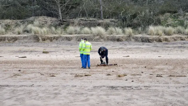 The coastguard on Holme beach