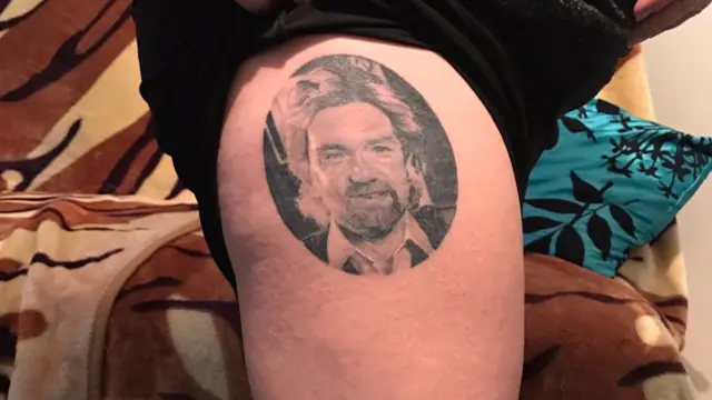 Noel Edmonds tattoo on Angie Morris