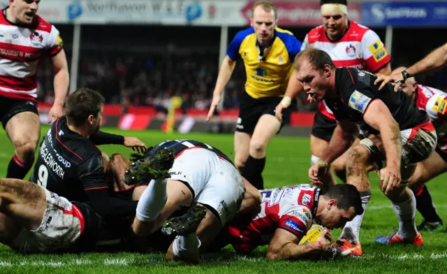 Tom Marshall try for Gloucester