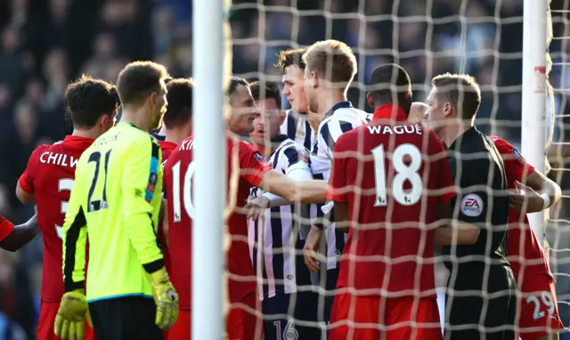 Millwall and Leicester players