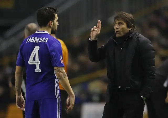 Conte with Fabregas