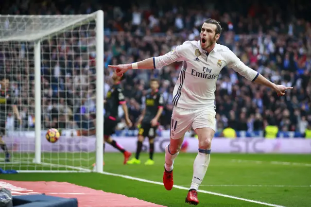 Gareth Bale celebrates