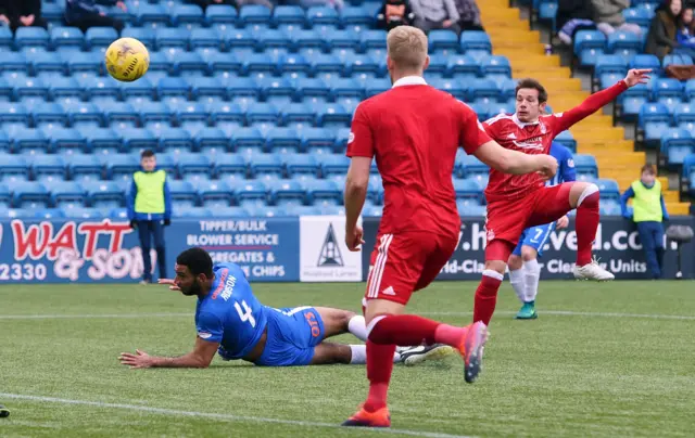 Aberdeen's Peter Pawlett scores his side's winning goal