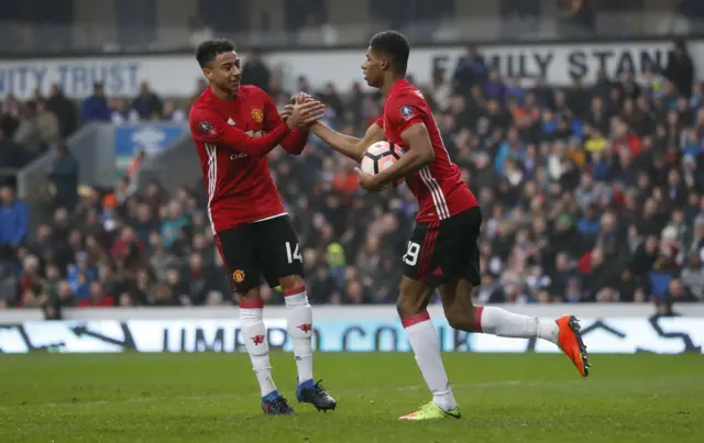 Marcus Rashford celebrates