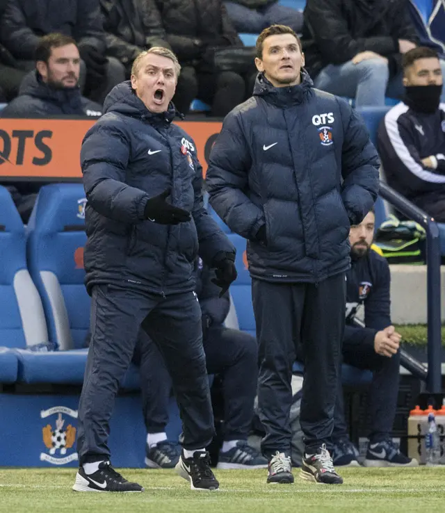 Lee Clark and Lee McCulloch on the sidelines with Kilmarnock