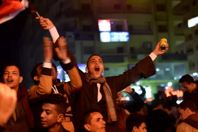 Egypt fans celebrating in Cairo