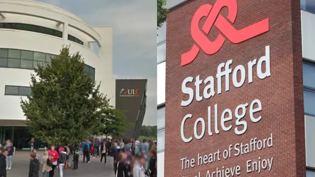 Newcastle-under-Lyme and Stafford College signs
