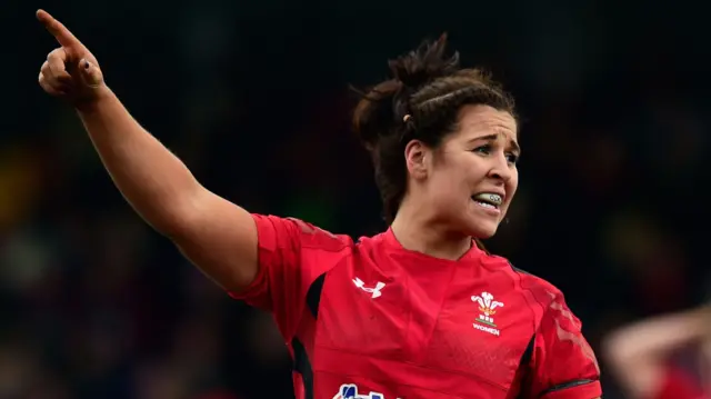 Wales player Shona Powell- Hughes in action during the RBS Six Nations Womens match between Wales and Ireland at St Helens on March 15, 2015 in Swansea, Wales. (Photo by Stu Forster/Getty Images)