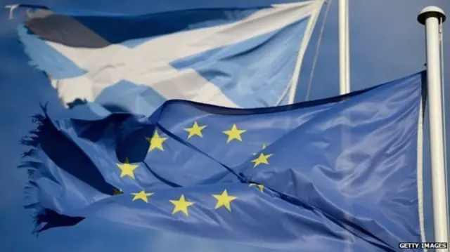 Scottish and EU flag