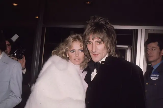 Britt Ekland and Rod Stewart