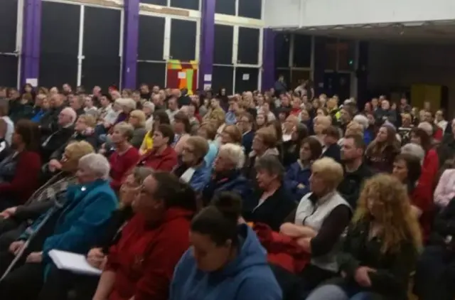 Hundreds of people turn out to the meeting at Brinkburn Community Association