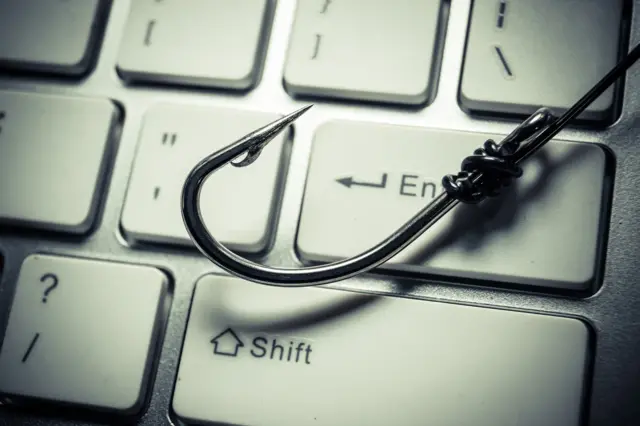 Fish hook on keyboard