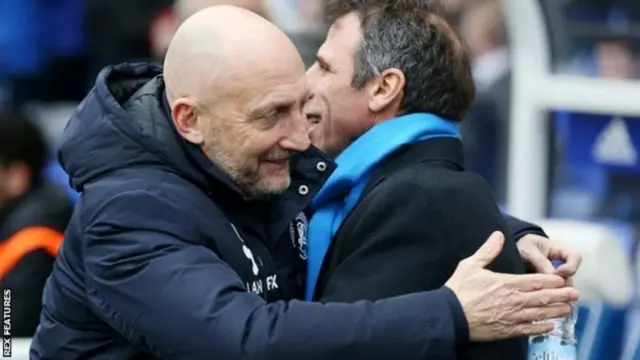 QPR boss Ian Holloway hugs Gianfranco Zola